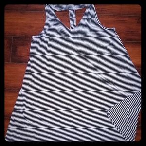 Black and White striped Shift dress